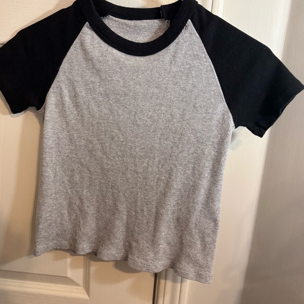 Baby tee Black and Gray Raglan T-Shirt